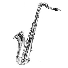 236x236 Tenor Saxophone Drawings - Saxophone Sketch