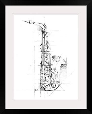 365x450 Greatbigcanvas Saxophone Sketch By Ethan Harper - Saxophone Sketch