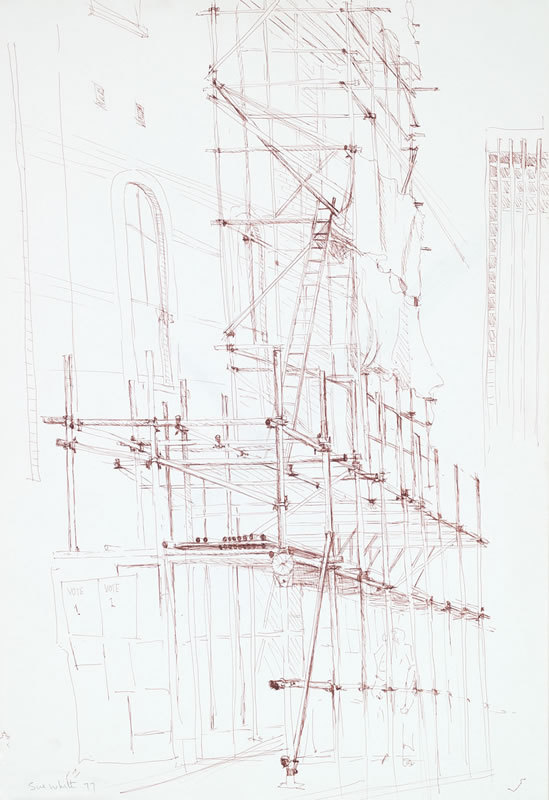 549x800 Scaffolding St James Road Court From Elizabeth St 1977 Pen 54 X - Scaffolding Sketch