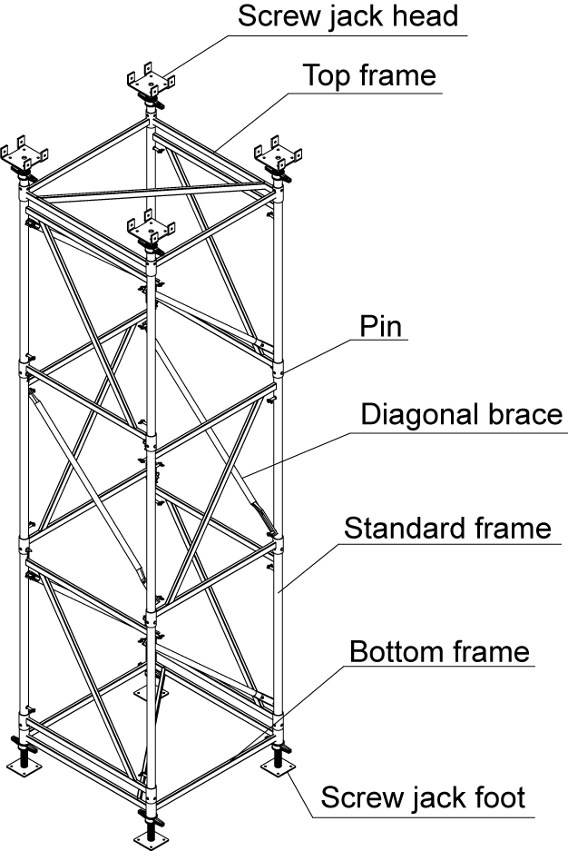 626x937 Square Tower - Scaffolding Sketch