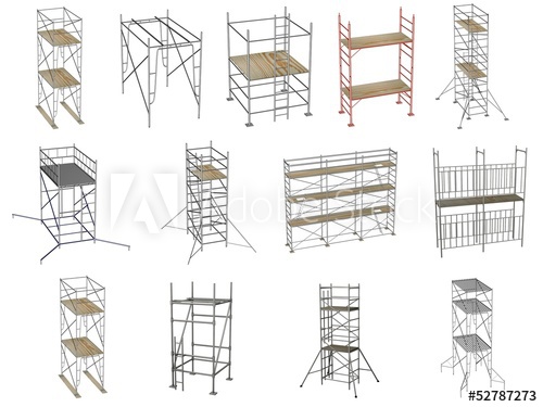500x375 Collection Of 3d Renders - Scaffolding Sketch