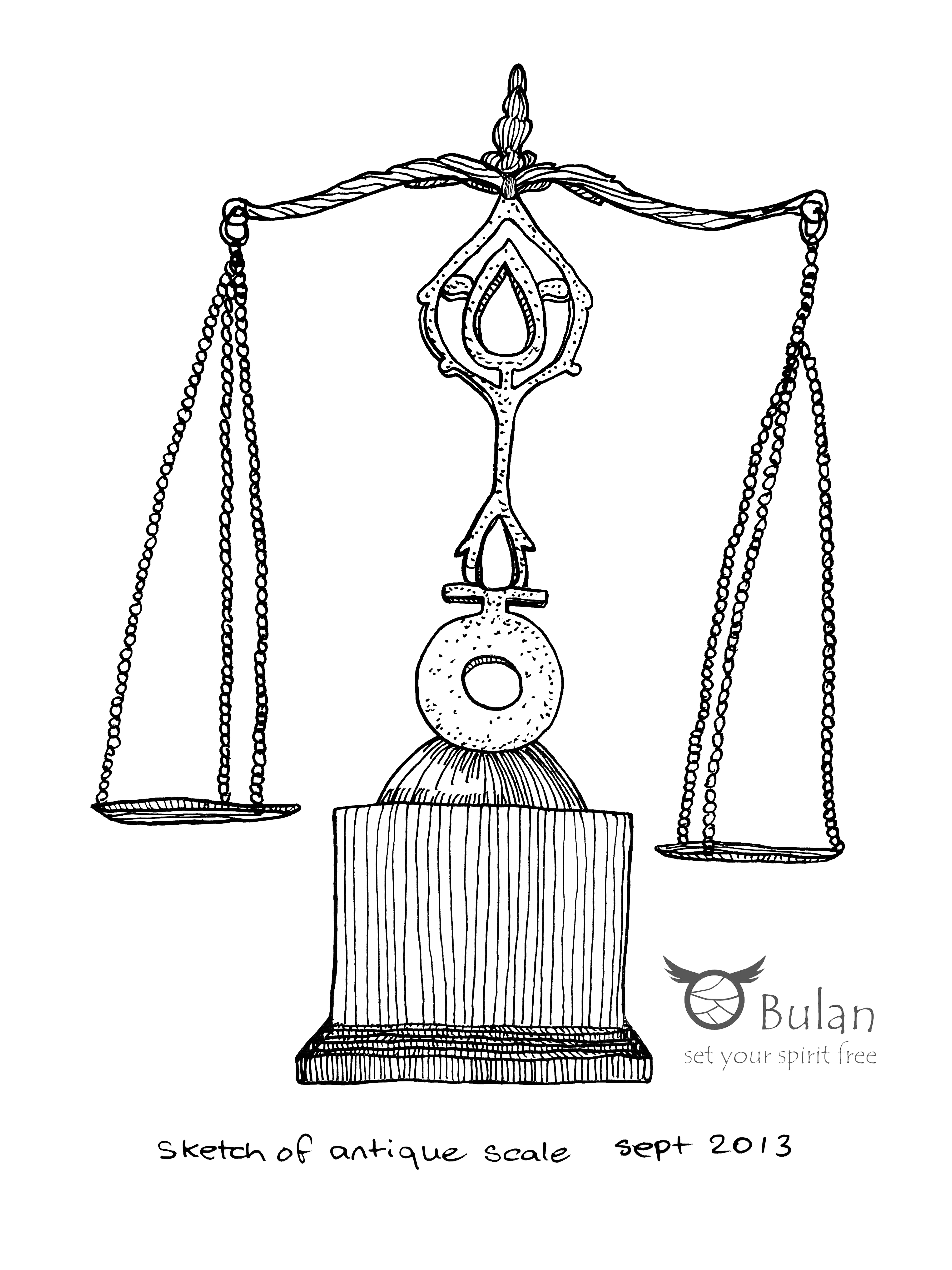 4000x5333 Sketch Of The Day No 149 Antique Weighing Scale - Scale Sketch