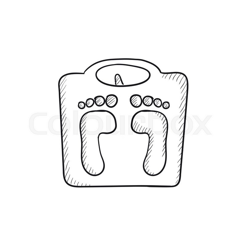 800x800 Weighing Scale Vector Sketch Icon Isolated On Background. Hand - Scale Sketch