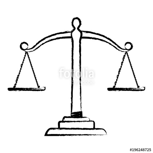 500x500 Sketch Of Law Scale Icon Over White Background, Vector - Scale Sketch