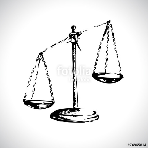 500x500 Scales Of Justice. Sketch. Vector Illustration. Stock Image And - Scales Of Justice Sketch