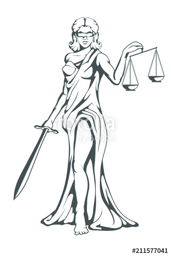 334x500 Themis - Scales Of Justice Sketch