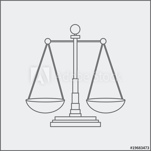 500x500 Justice Scales Sketch - Scales Of Justice Sketch