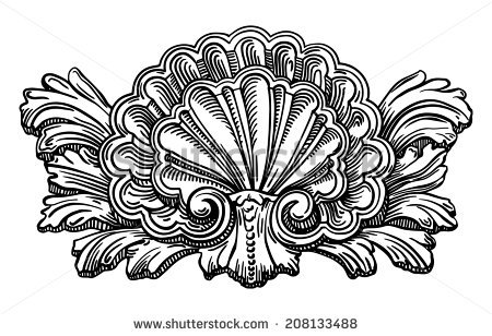 450x308 Shell Clipart Heraldic Scallop ~ Frames ~ Illustrations ~ Hd - Scallop Shell Sketch