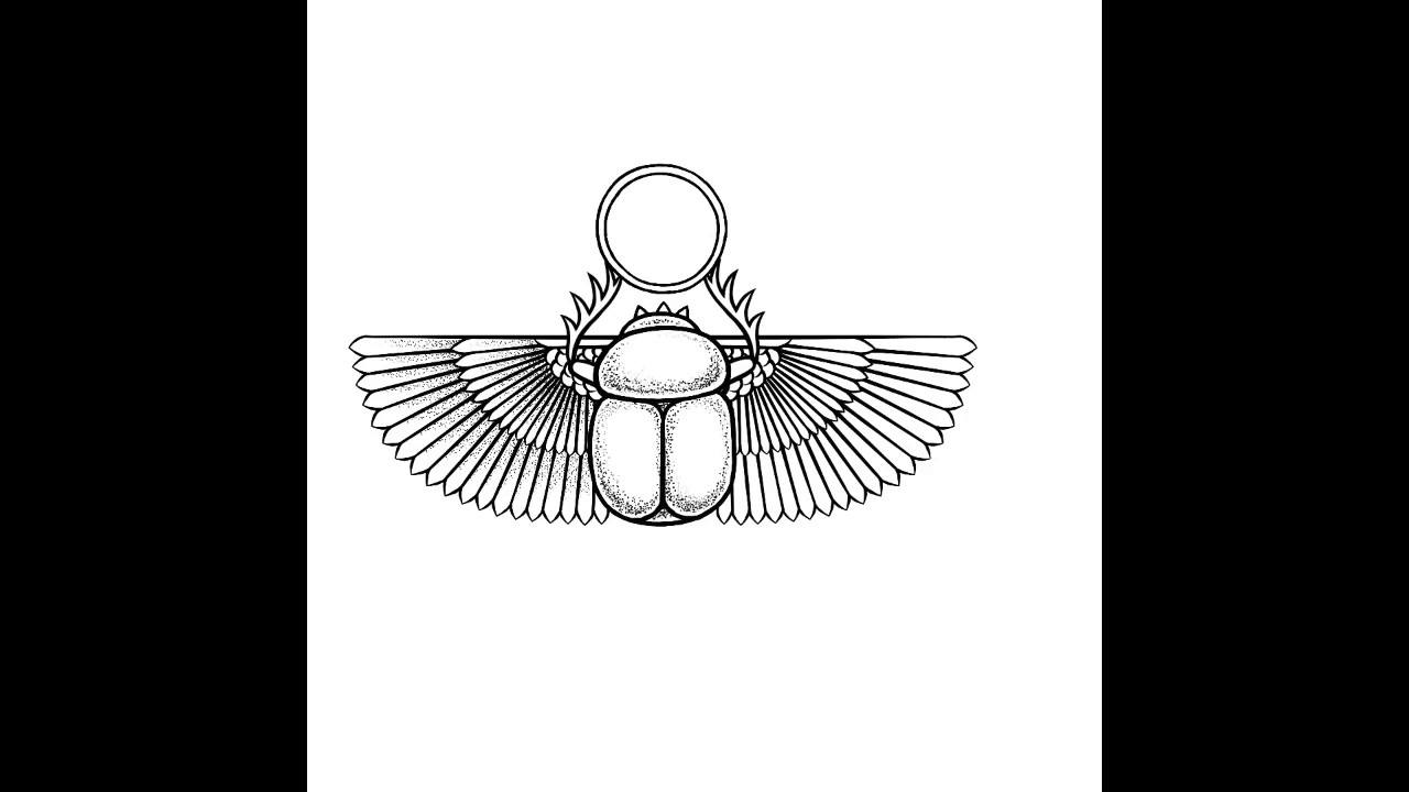 1280x720 Drawing A Winged Scarab - Scarab Sketch
