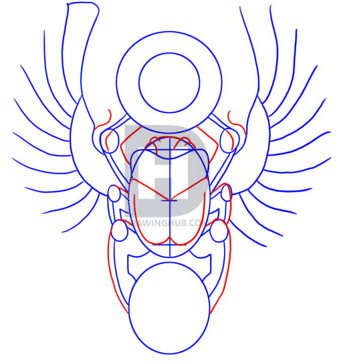 672x720 How To Draw A Scarab Design, Step By Step, Drawing Guide, By - Scarab Sketch