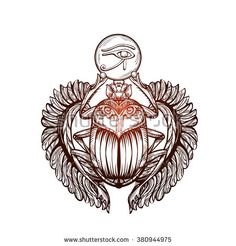 236x246 Relative Space Between Beetle And Moon. Moon Does Not Necessarily - Scarab Sketch