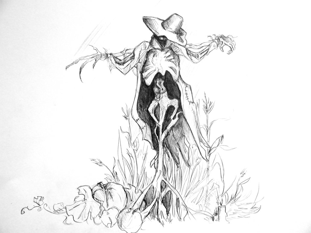 1032x774 Scarecrow Sketch By O0whiteraven0o - Scarecrow Sketch