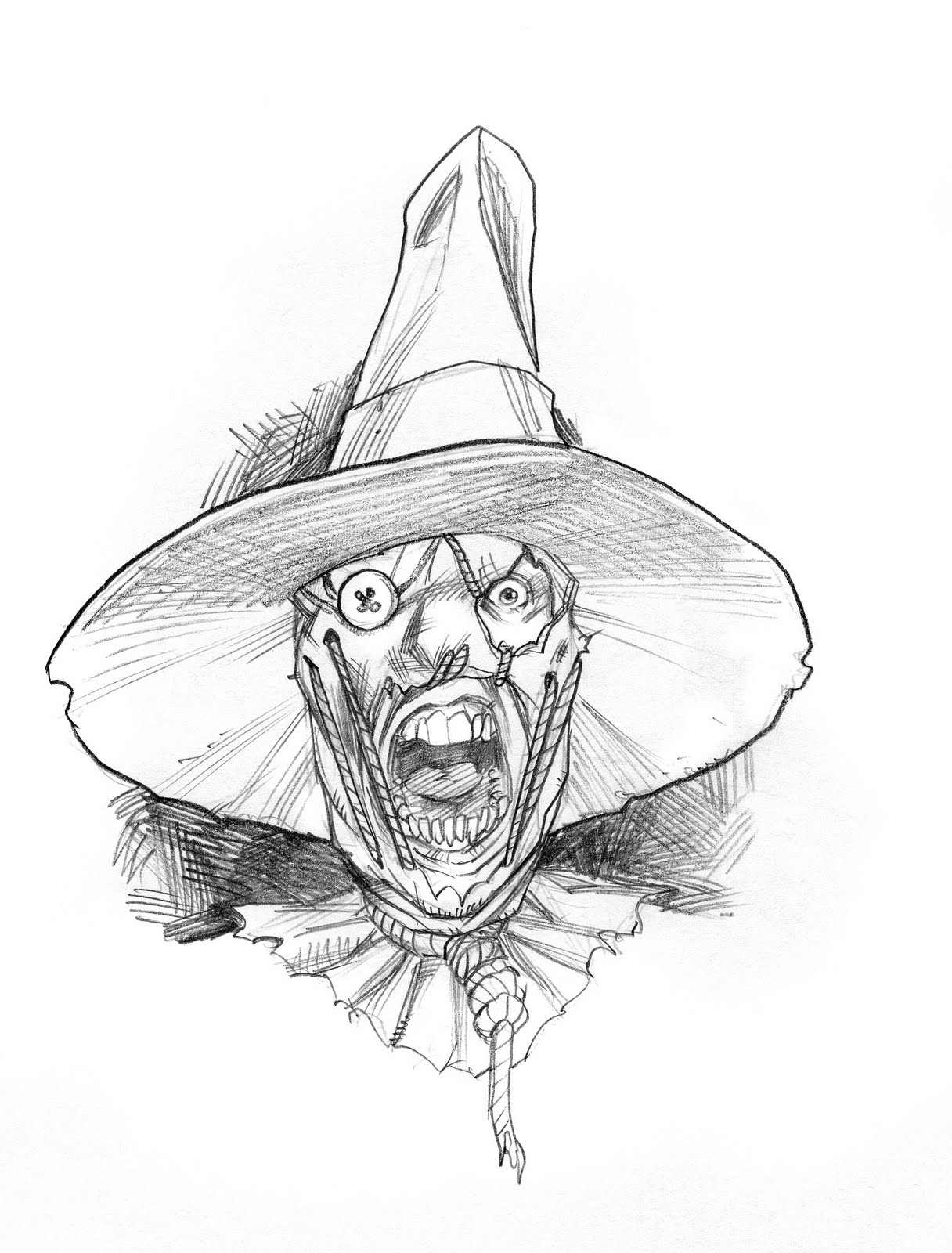 1216x1600 The Art Of Jeff West Scarecrow Sketch - Scarecrow Sketch