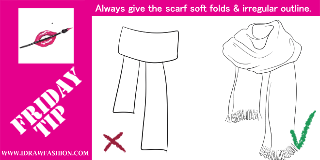 660x330 How To Draw A Scarf I Draw Fashion - Scarf Sketch