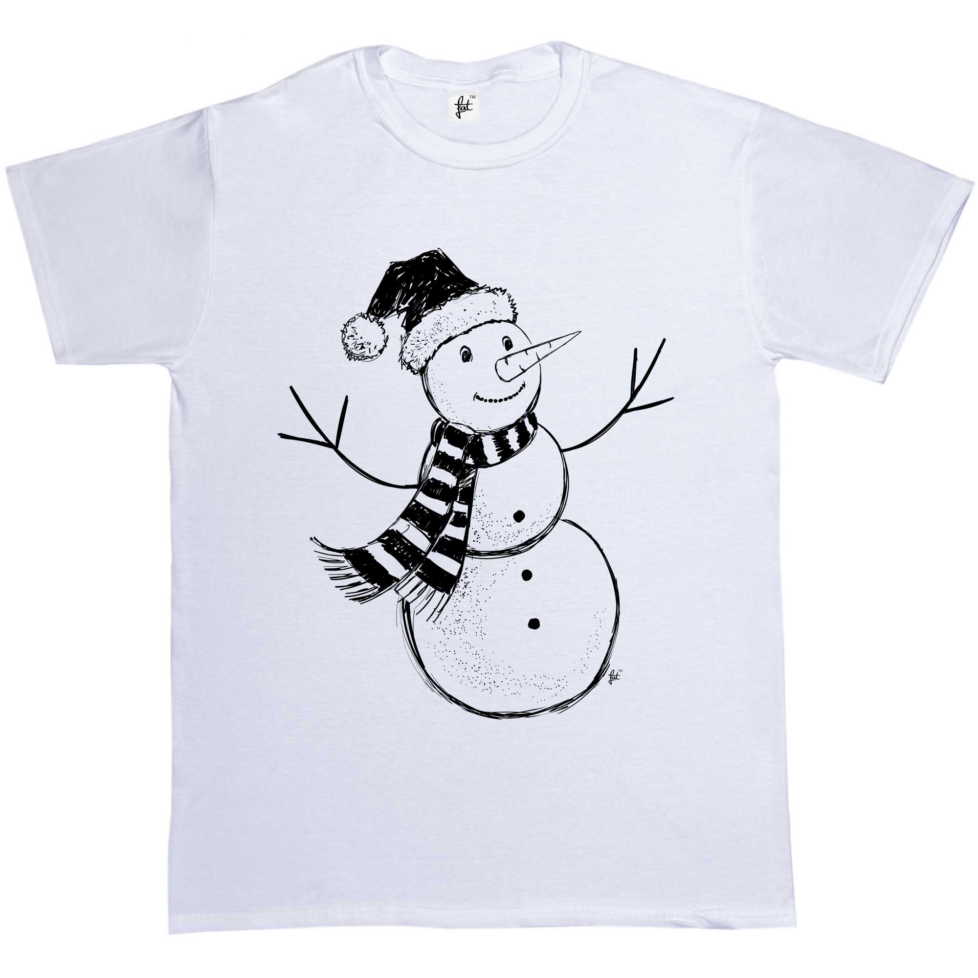 2000x2000 Snowman Drawing Wearing Santa Hat Scarf Smile Christmas Sketch - Scarf Sketch