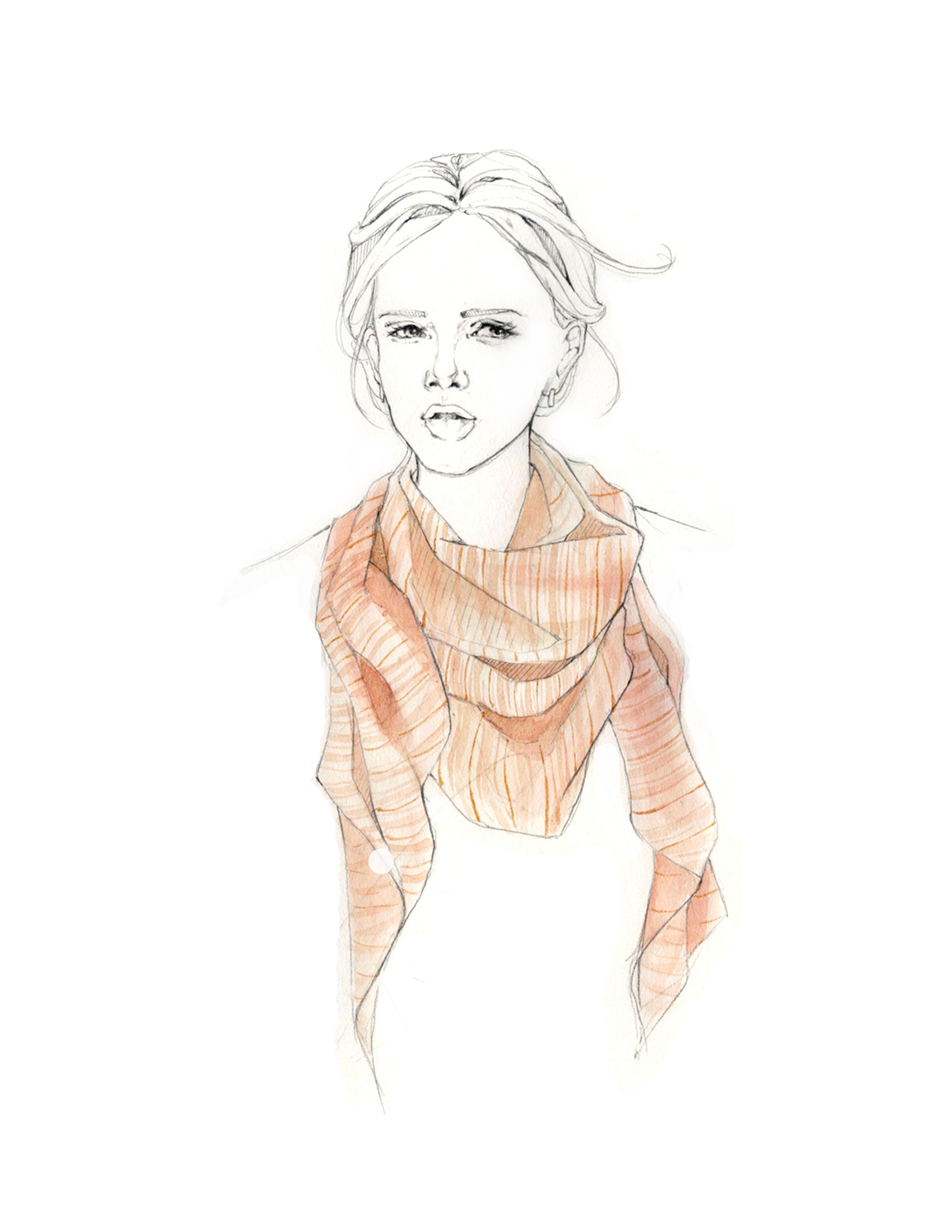2550x3300 Sketch Seamless Sketches - Scarf Sketch