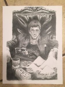225x300 Scarface, Tony Montana, Al Pacino, Drawing Ebay - Scarface Sketch