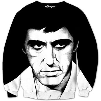 354x354 Scarface Sketch Crewneck From Get On Fleek - Scarface Sketch