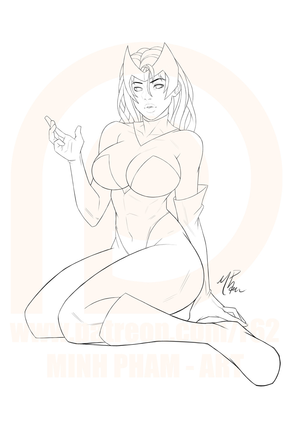 1000x1500 Minh Pham - Scarlet Witch Sketch