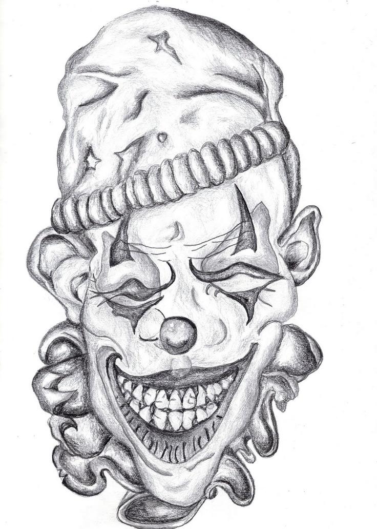 Scary Clown Sketch at PaintingValley.com | Explore collection of Scary ...