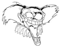 236x182 How To Draw A Scary Clown, Step By Step, Creatures, Monsters, Free - Scary Clown Sketch