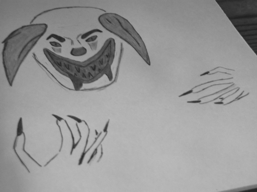 1034x772 Scary Clown Sketch By Catman555 - Scary Clown Sketch