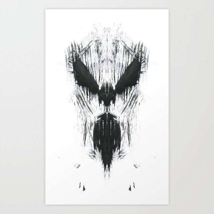 700x700 Scary Face Ink Drawing On Paper Art Print By Anastasiyacemetery - Scary Face Sketch