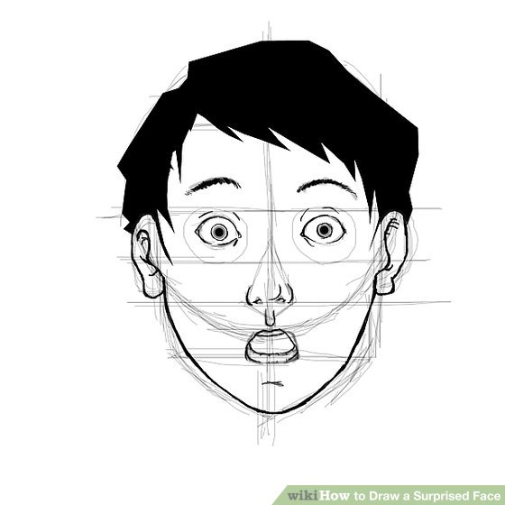 560x560 How To Draw A Surprised Face 11 Steps (With Pictures) - Scary Faces Sketch