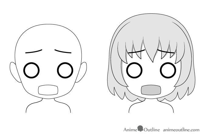 675x454 16 Drawing Examples Of Chibi Anime Facial Expressions - Scary Faces Sketch