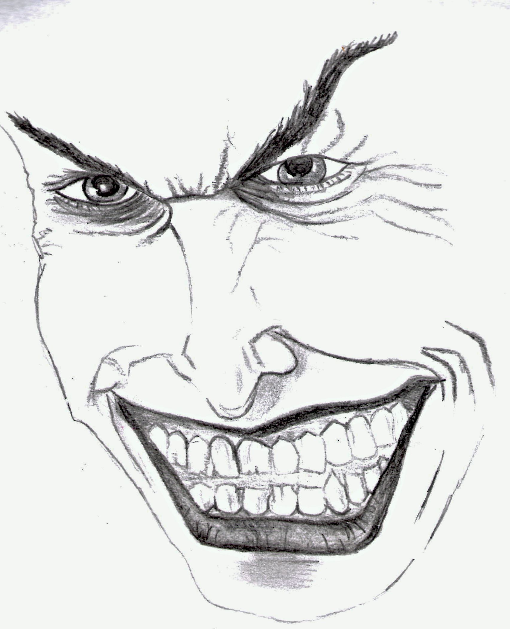 1705x2101 Sketch Scary Face Joker My Sketches, My Drawings, My Art - Scary Faces Sketch