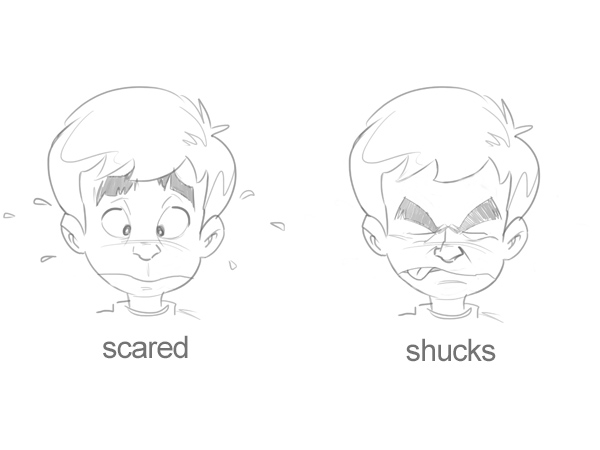 600x450 Cartoon Fundamentals Create Emotions From Simple Changes In The Face - Scary Faces Sketch