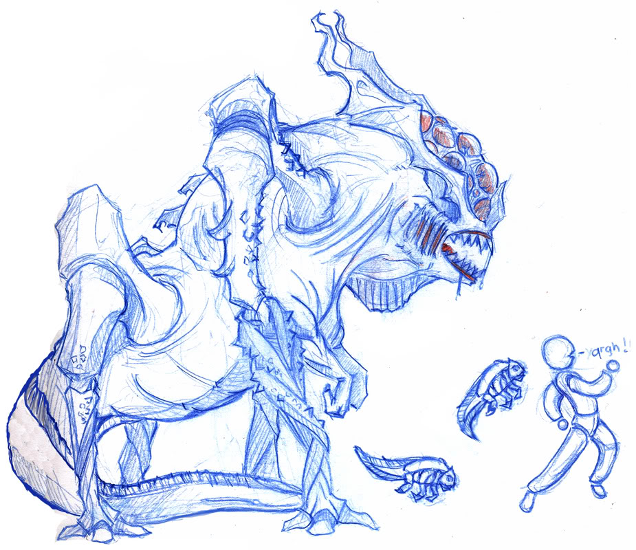 925x800 Scary Monster Sketch - Scary Monster Sketches