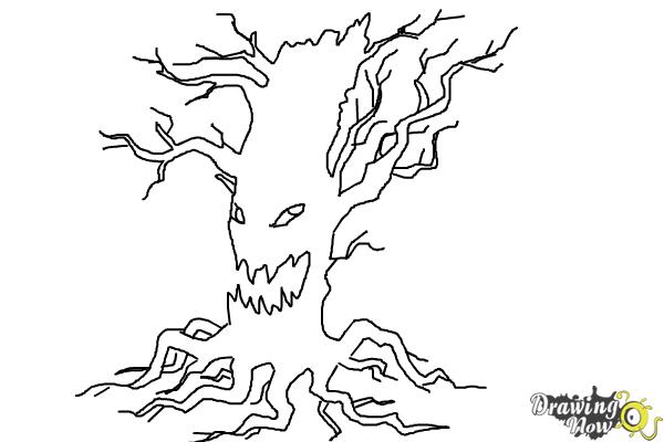 600x400 How To Draw A Scary Tree - Scary Tree Sketch