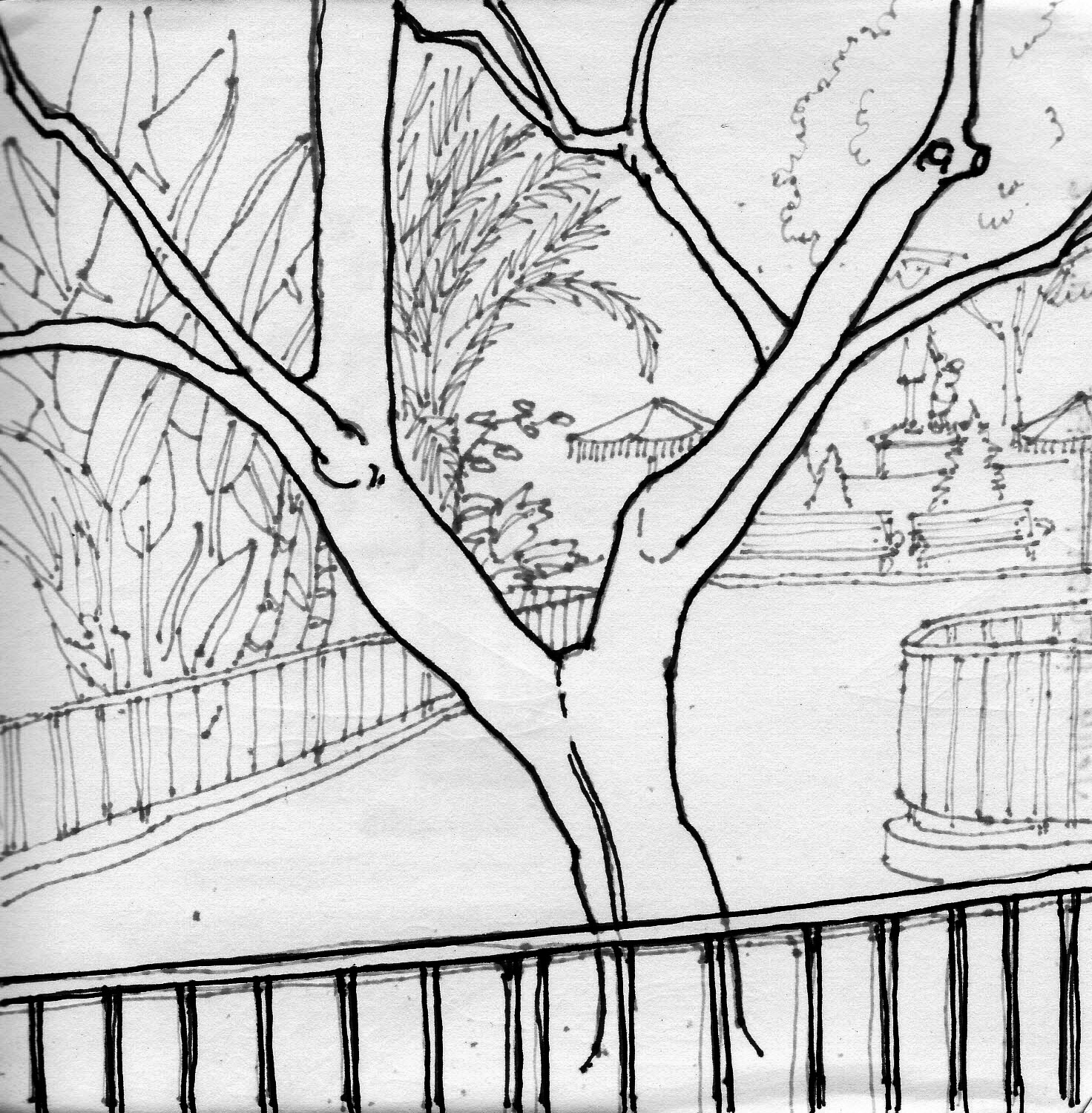 1472x1500 Disney Sketch Crawl - Scary Tree Sketch