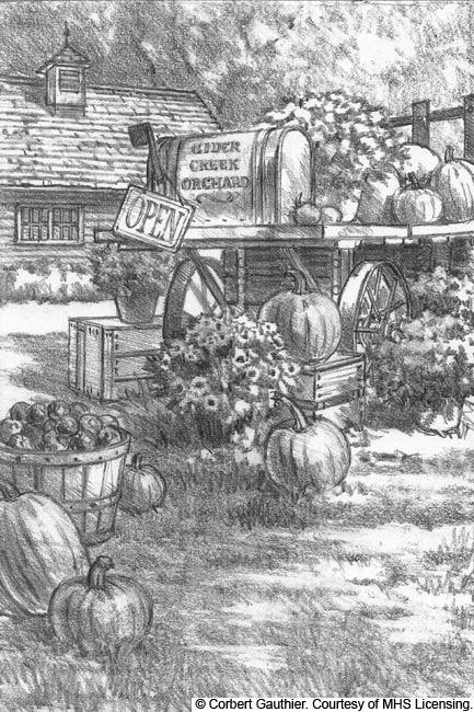 433x650 Fall Scene Sketch - Scene Sketch