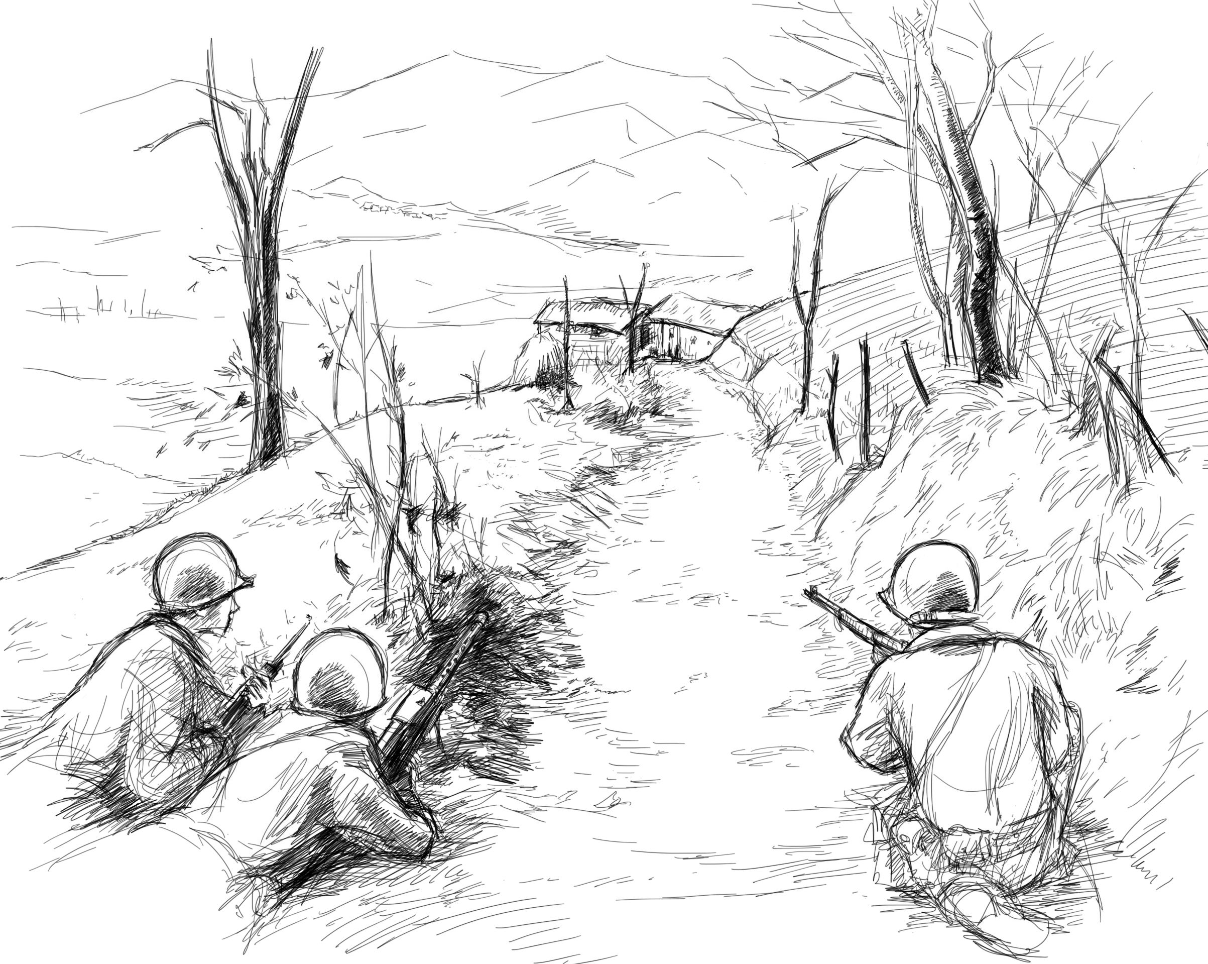 2406x1919 Scene Sketch Wwii Gis - Scene Sketch