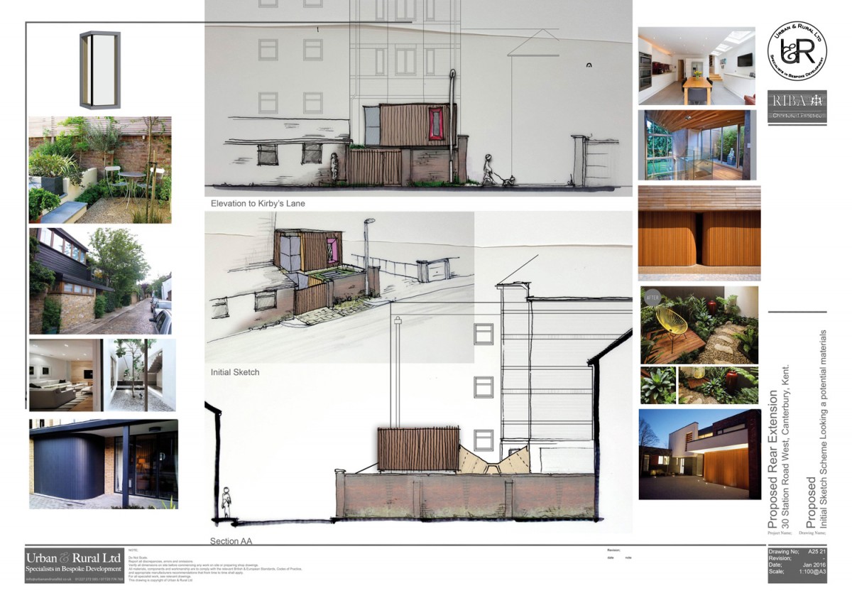 1200x849 On The Drawing Board. Mews House Sketch Scheme - Scheme Sketch