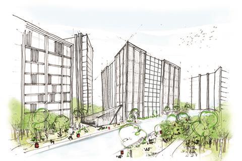 480x320 Sketch Of The Week Salford Waterfront Scheme Features Building - Scheme Sketch