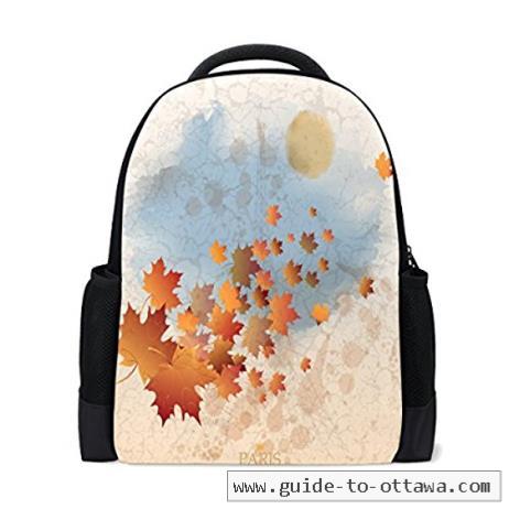 462x462 Ethel Ernest Cool Paris Eiffel Tower With Maple Leaf Sketch Custom - School Bag Sketch