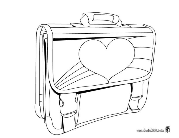 620x480 School Bag For Girls Coloring Pages - School Bag Sketch