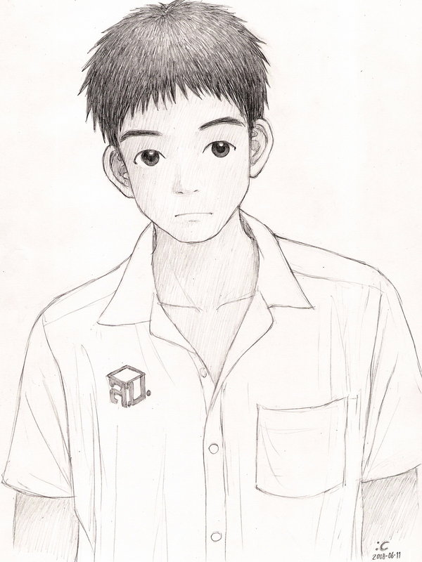 600x800 Simple Schoolboy By Cocon - School Boy Sketch