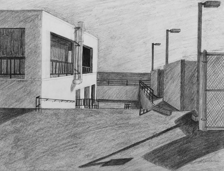 900x688 Part Of School Building Drawing By Kume Bryant - School Building Sketch