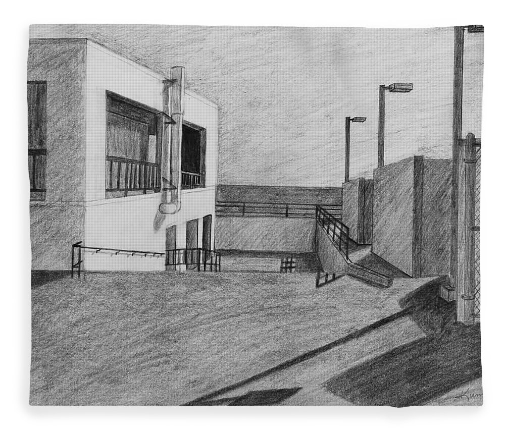 1000x860 Part Of School Building Fleece Blanket For Sale By Kume Bryant - School Building Sketch