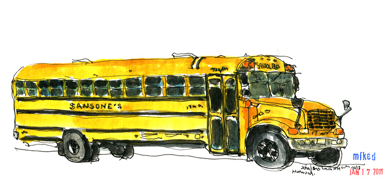 800x392 Lunch Sketch School Bus Lots Of Snow This Past Week And - School Bus Sketch