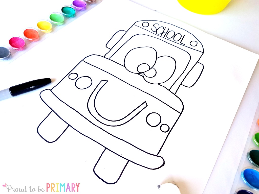 1024x768 School Bus Drawing Activity In 6 Easy Steps! Proud To Be Primary - School Bus Sketch
