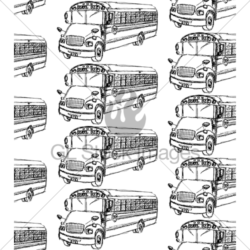 500x500 Sketch School Bus In Vintage Style Gl Stock Images - School Bus Sketch