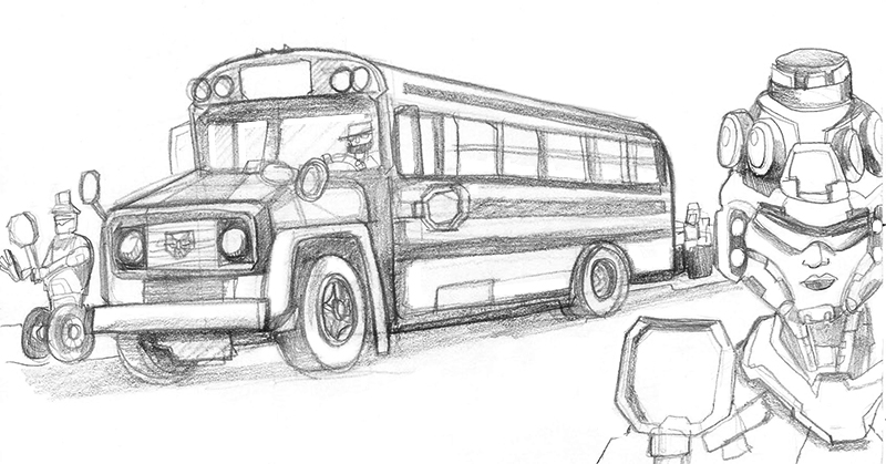 800x419 Back To School Daily Sketches - School Bus Sketch
