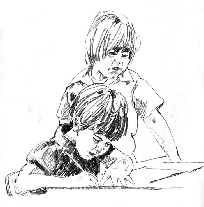 700x710 School Children 6 Dick Perez - School Children Sketch
