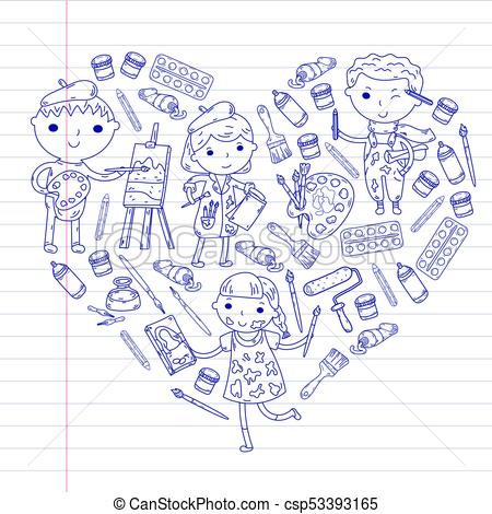 450x470 Children Creativity Kindergarten, School Art Boys And Girls - School Children Sketch