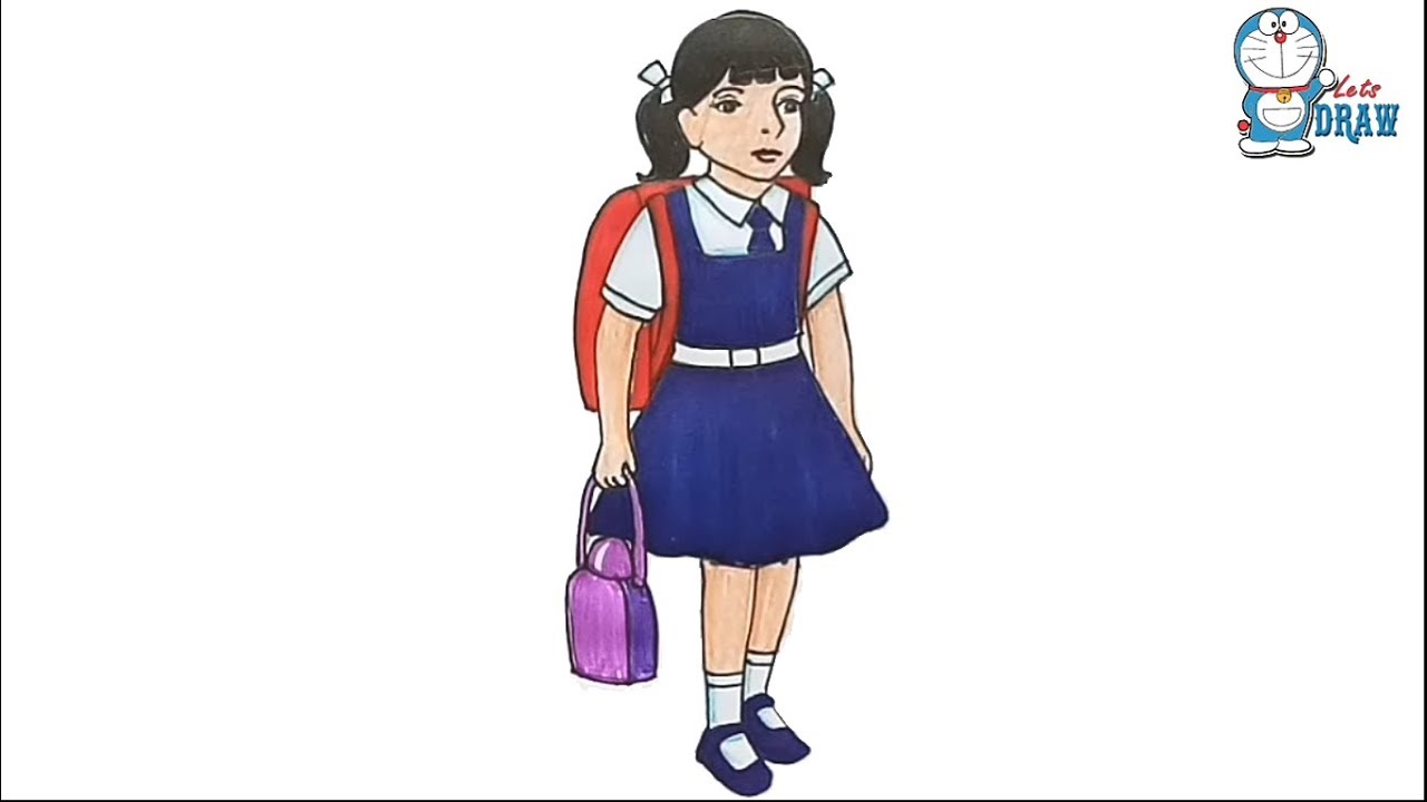 1280x720 How To Draw School Going Girl Step By Step - School Girl Sketch